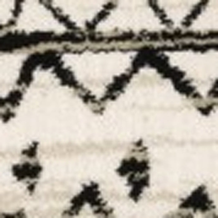 4' X 6' Ivory And Black Eclectic Patterns Indoor Area Rug