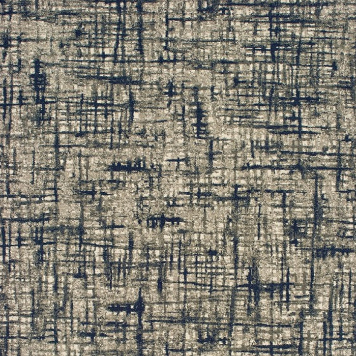 7' X 10' Gray And Navy Abstract Area Rug