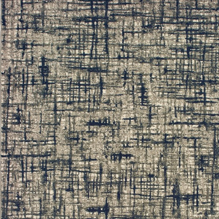 7' X 10' Gray And Navy Abstract Area Rug