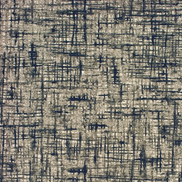 7' X 10' Gray And Navy Abstract Area Rug