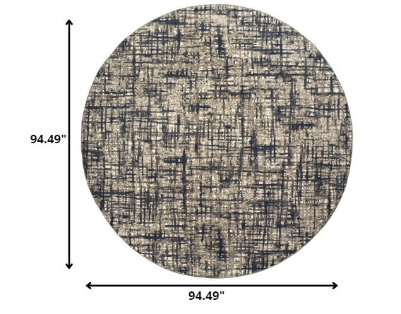 7' X 10' Gray And Navy Abstract Area Rug