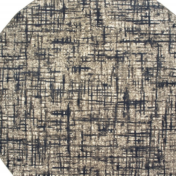 7' X 10' Gray And Navy Abstract Area Rug