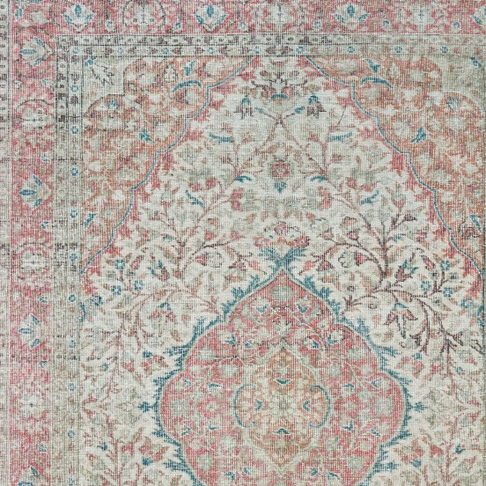 2' X 3' Pink and Ivory Power Loom Area Rug