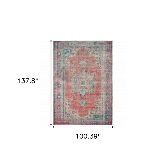 2' X 3' Blue and Red Power Loom Area Rug