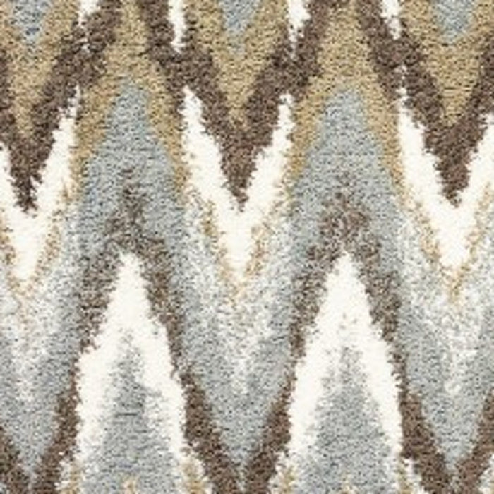 2' X 8' Gray And Taupe Ikat Pattern Runner Rug