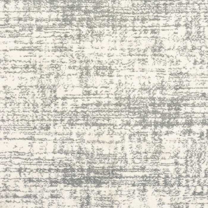 2' X 8' Ivory And Gray Abstract Strokes Runner Rug