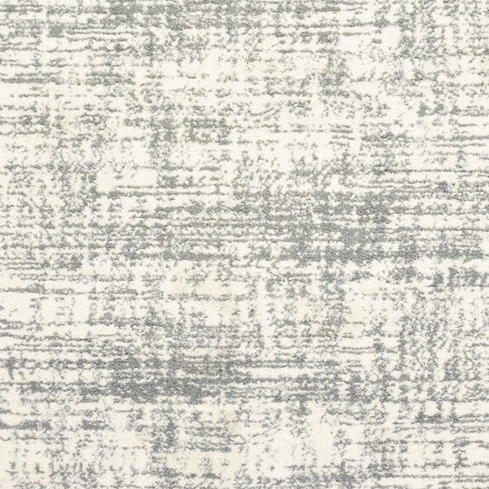 2' X 8' Ivory And Gray Abstract Strokes Runner Rug