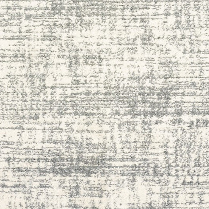 2' X 8' Ivory And Gray Abstract Strokes Runner Rug