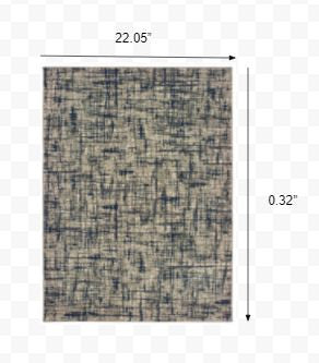 7' X 10' Gray And Navy Abstract Area Rug