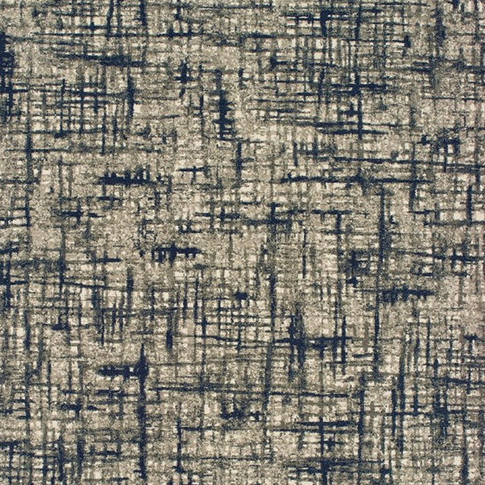 7' X 10' Gray And Navy Abstract Area Rug