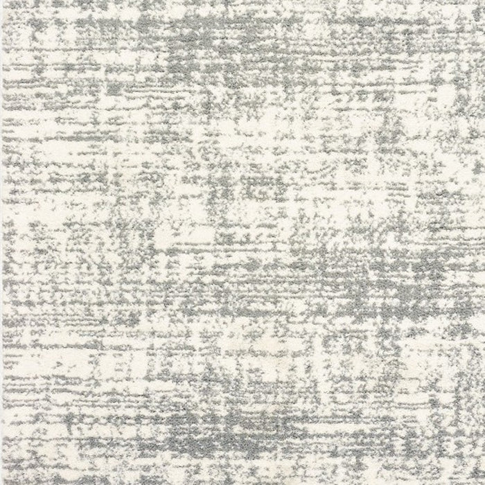 2' X 8' Ivory And Gray Abstract Strokes Runner Rug