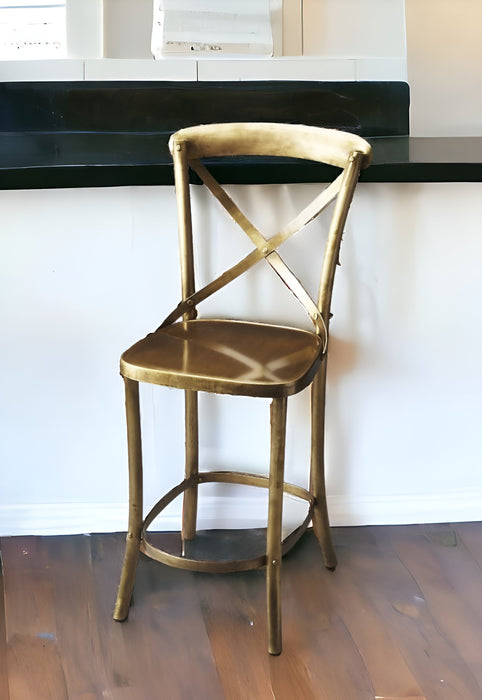 24" Gold Iron Bar Chair