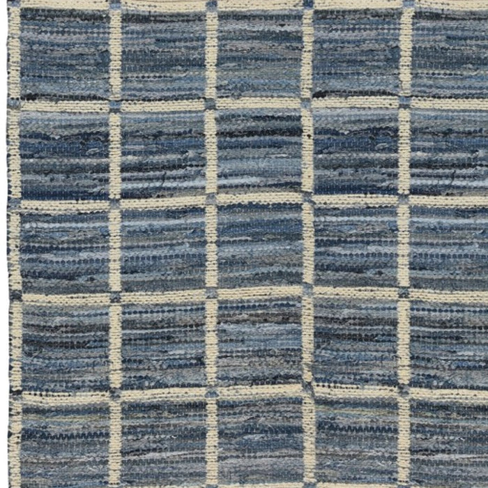 5' X 8' Blue and Gray Area Rug