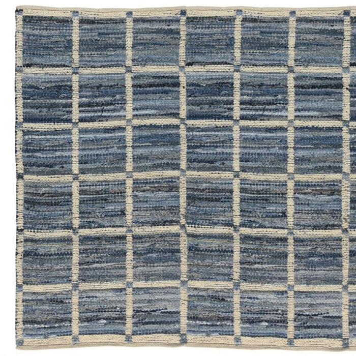 5' X 8' Blue and Gray Area Rug