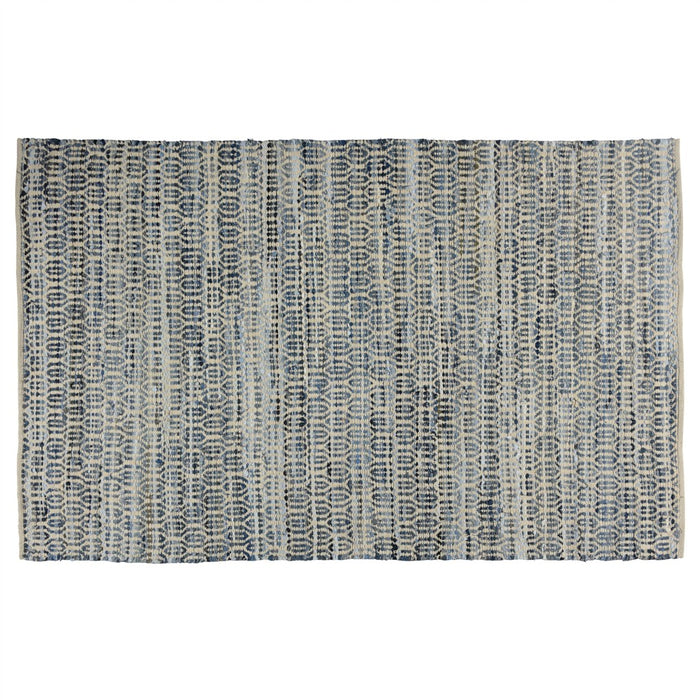 5' X 8' Blue and Gray Area Rug