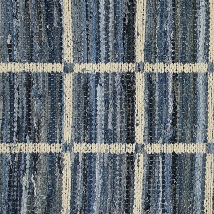 5' X 8' Blue and Gray Area Rug