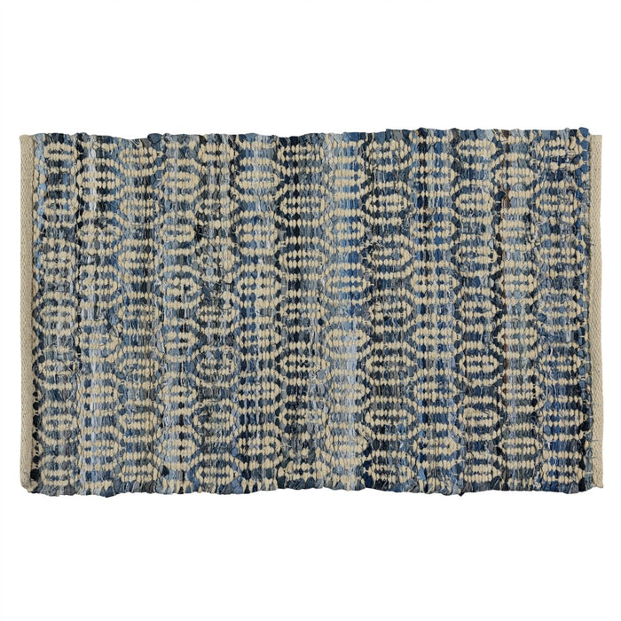 5' X 8' Blue and Gray Area Rug