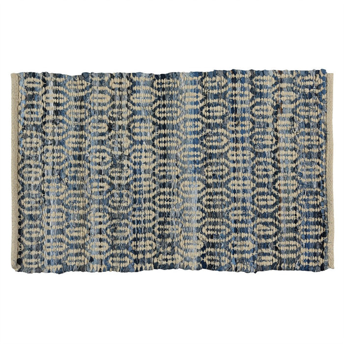 5' X 8' Blue and Gray Area Rug