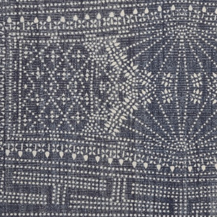 2' X 3' Blue And Ivory Batik Scatter Rug