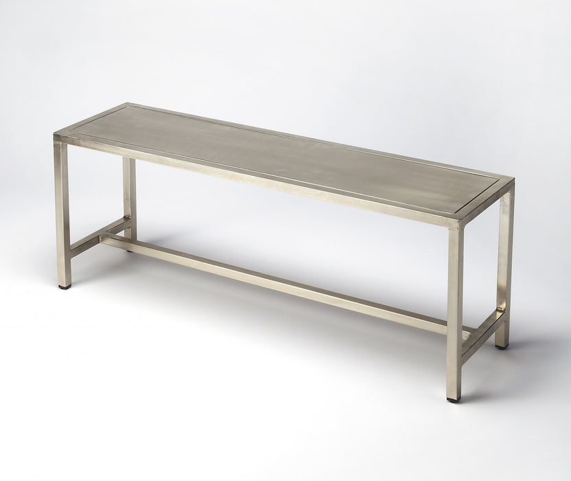 44" Silver Iron Bench