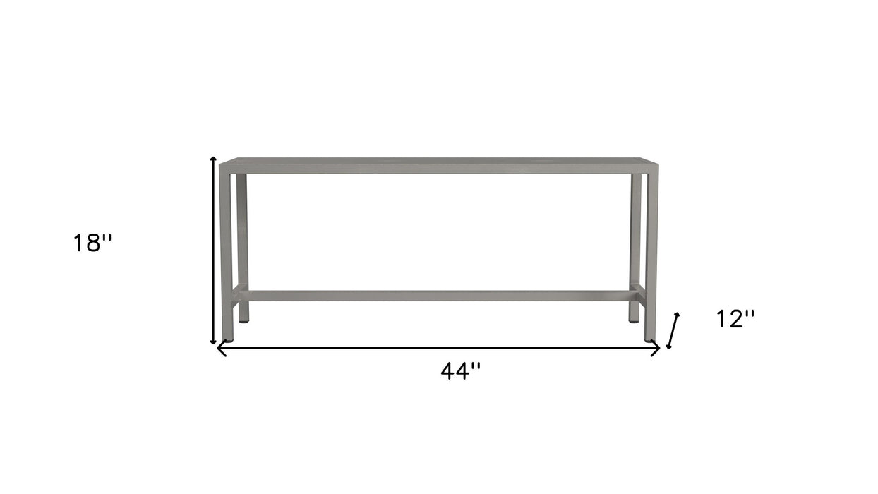 44" Silver Iron Bench