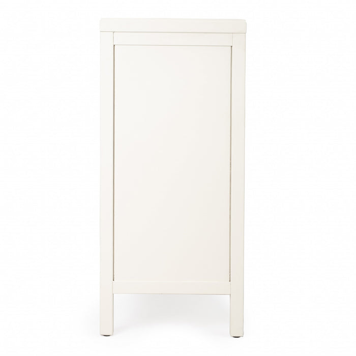 31" White Solid Wood Two Drawer Sideboard with Two Doors