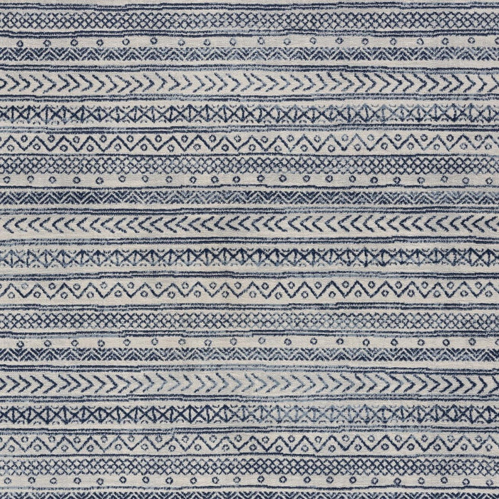 5' X 8' Navy Blue Decorative Stripes Area Rug