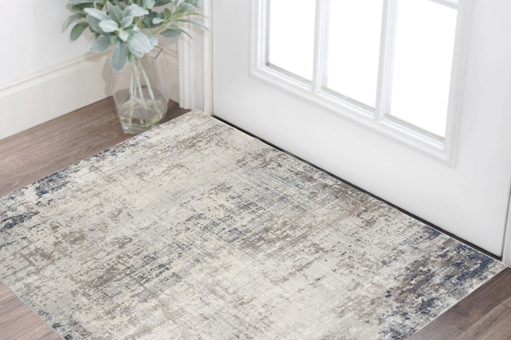 2' X 3' Navy Blue Distressed Striations Scatter Rug