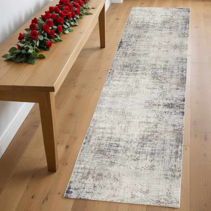 2' X 3' Navy Blue Distressed Striations Scatter Rug