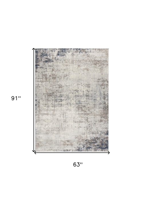 2' X 3' Navy Blue Distressed Striations Scatter Rug