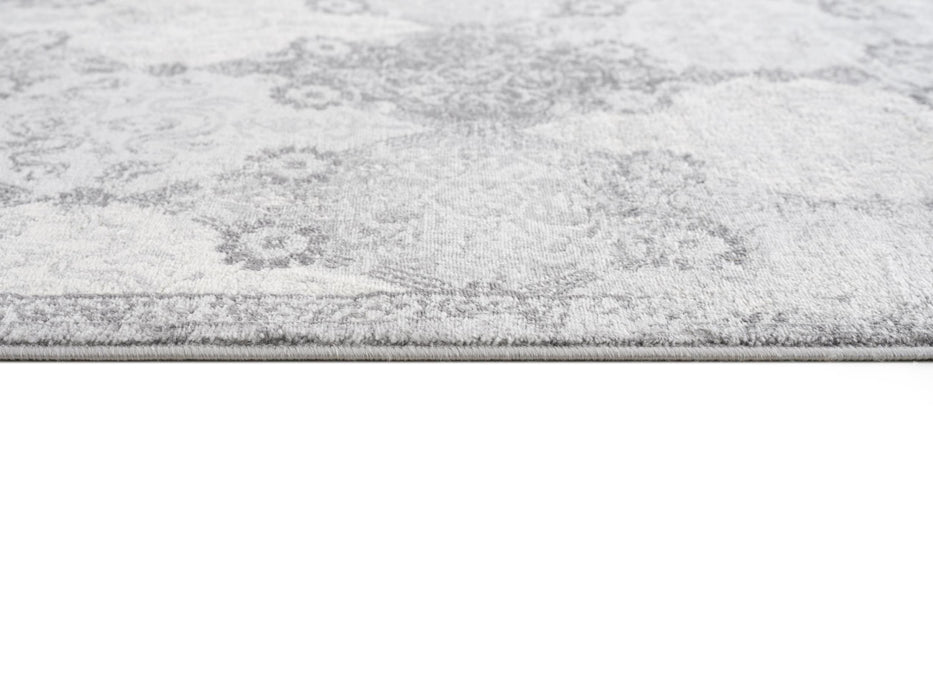 5' X 8' Gray Distressed Trellis Pattern Area Rug