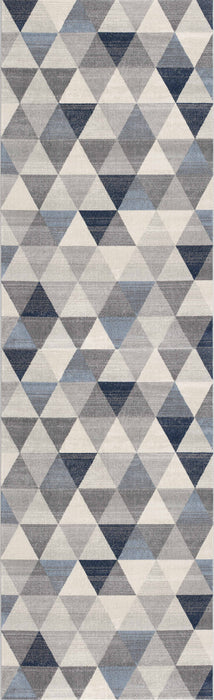 4' X 6' Navy Blue Geometric Diamond Area Rug