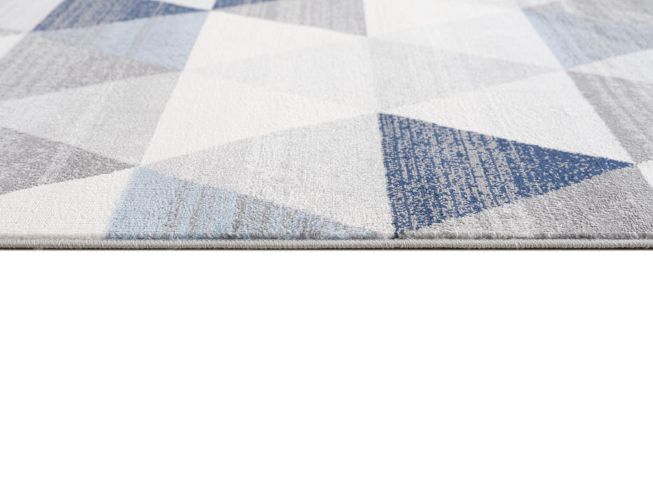 4' X 6' Navy Blue Geometric Diamond Area Rug