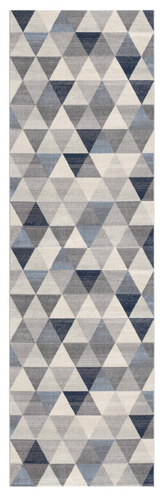 4' X 6' Navy Blue Geometric Diamond Area Rug