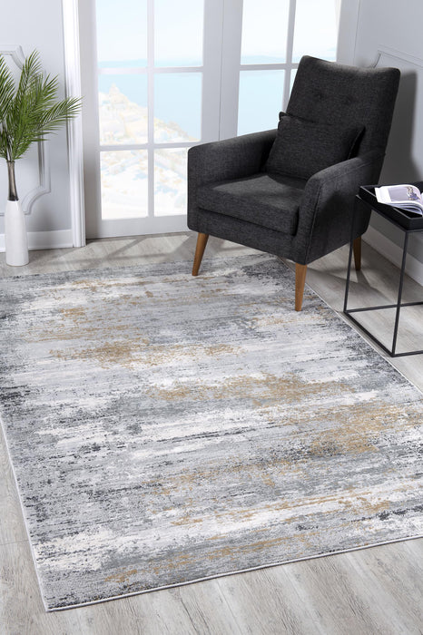 5' X 8' Gray Mod Distressed Strokes Area Rug