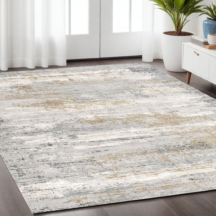 5' X 8' Gray Mod Distressed Strokes Area Rug