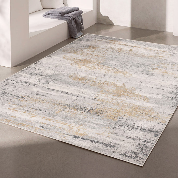 5' X 8' Gray Mod Distressed Strokes Area Rug