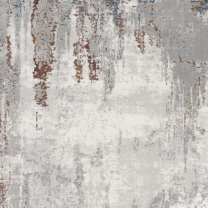 5' X 8' Gray And Ivory Modern Abstract Area Rug