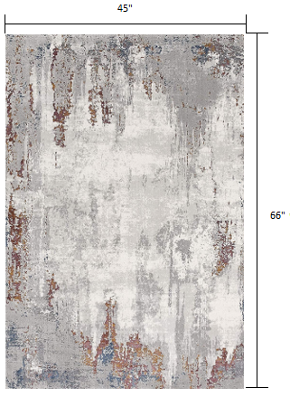 5' X 8' Gray And Ivory Modern Abstract Area Rug