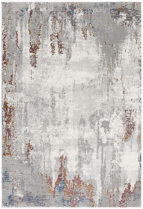 5' X 8' Gray And Ivory Modern Abstract Area Rug