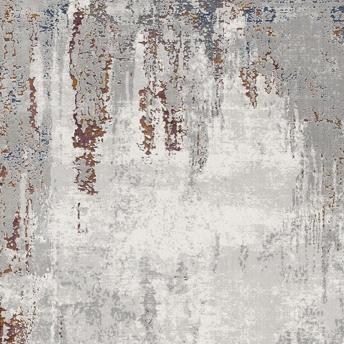 5' X 8' Gray And Ivory Modern Abstract Area Rug