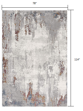 5' X 8' Gray And Ivory Modern Abstract Area Rug