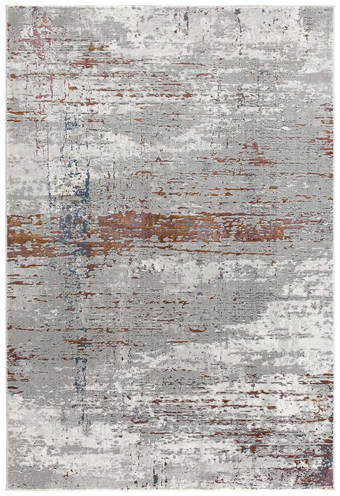 4' X 6' Gray And Brown Abstract Scraped Area Rug