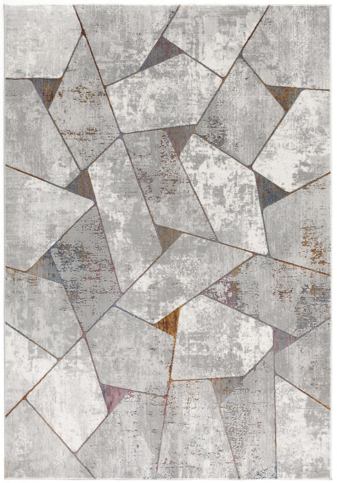 7' X 10' Grey Geometric Area Rug