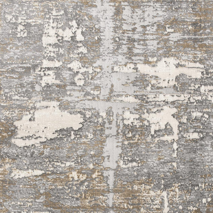 5' X 8' Beige And Gray Distressed Area Rug