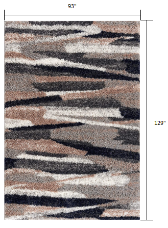 8' X 11' Gray And Black Strokes Area Rug