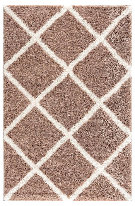 4' X 6' Beige Geometric Area Rug