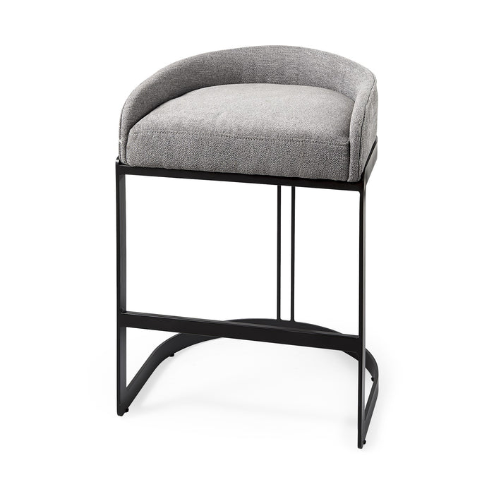 29" Grey Steel Low back Bar Chair