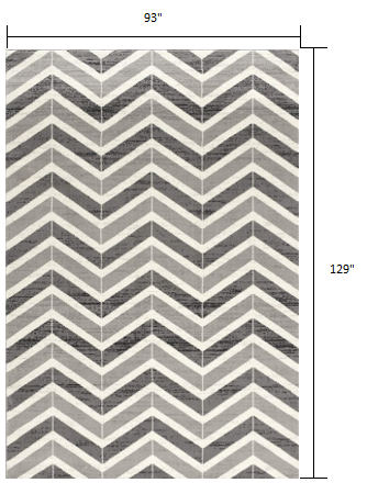 10' Gray Chevron Power Loom Runner Rug