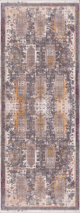 8' X 11' Gray and Ivory Oriental Power Loom Area Rug